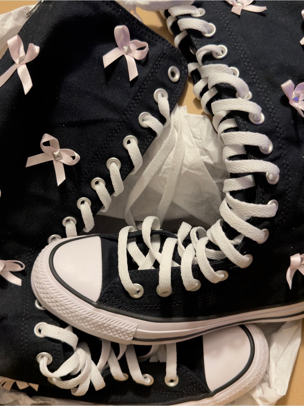 Converse Black/Pink Tall Chuck Taylor All Star High-Top Boots - Picture 2 of 4